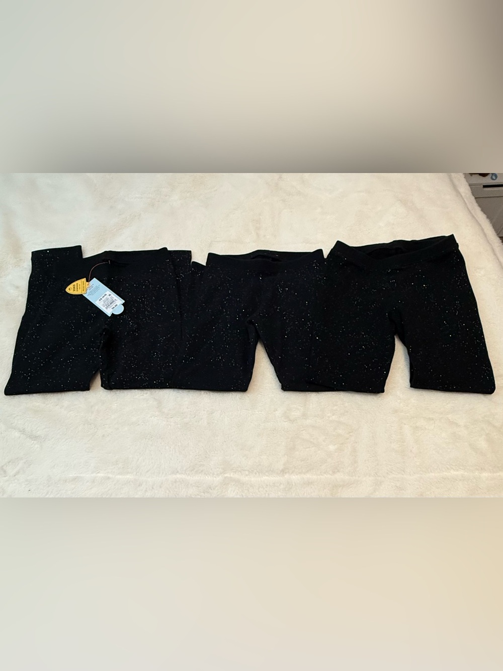 Cat & Jack Black Sparkle Kids Leggings - Pack of 3